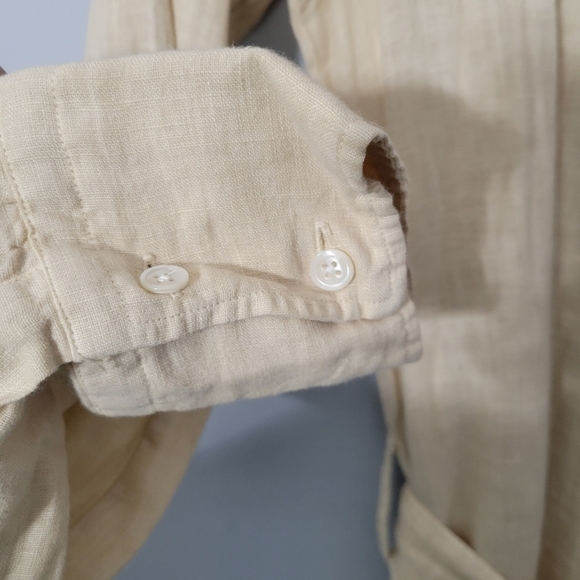 Benson NYC Beige Linen Button Down Shirtdress - Picture 8 of 9